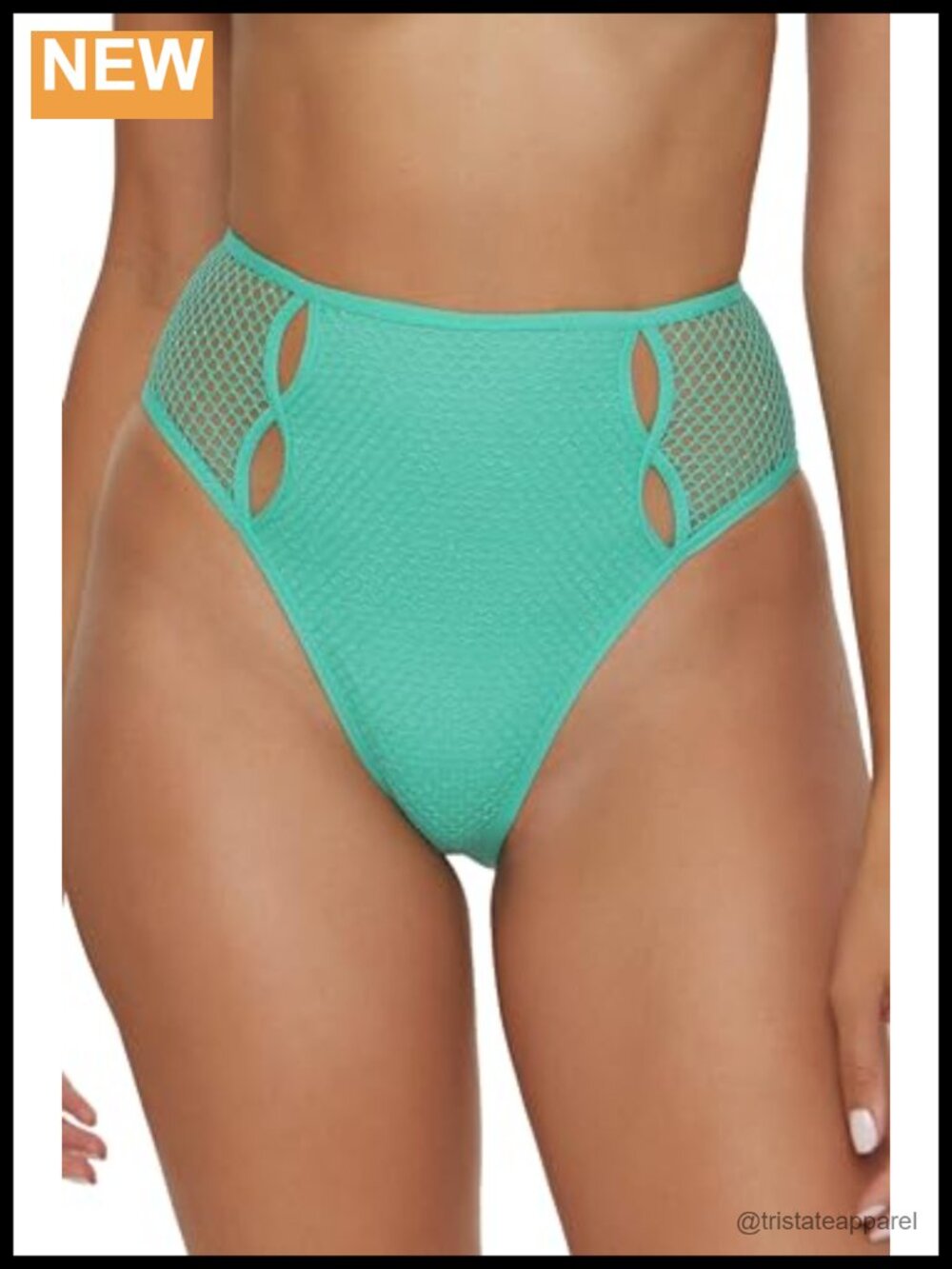 High Waisted Cheeky Bikini Bottom Keyhole Cutout Swimwear Separate